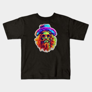 Hipster Santa Vibrant Kids T-Shirt